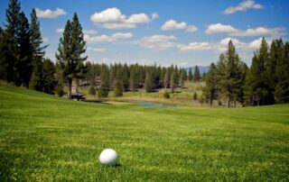 Ball on golf course in Tahoe